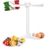 Relaxdays pasta droogrek wit - pastarek 6 armen - spaghetti rekje - compact - staand