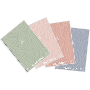 Aurora Writing 80 Design spiraalschrift, ft A4, 120 bladzijden, gelijnd 10 stuks
