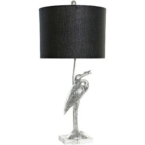 Bureaulamp DKD Home Decor Zwart Zilverkleurig Hars 60 W 220 V 33 x 33 x 74 cm