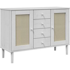 vidaXL-Dressoir-SENJA-rattan-look-112x40x80-cm-massief-grenenhout-wit