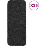 vidaXL - Trapmatten - 15 - st - anti-slip - rechthoekig - 60x25 - cm - antracietkleur
