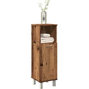 Badkamerkast 30x30x95 cm bewerkt hout oud houtkleurig