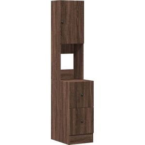 vidaXL - Keukenkast - 35x50x180 - cm - bewerkt - hout - bruin - eikenkleurig