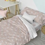 Happy Friday Duvet cover set 2 pieces Clouds pink 155x220 cm (Single) Pink