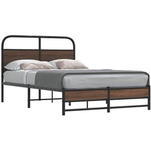 Bedframe zonder matras bewerkt hout bruin eikenkleur 140x200 cm