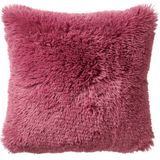 Dutch Decor FLUFFY - Sierkussen 45x45 cm - superzacht - effen kleur - Heather Rose - roze - Inclusief binnenkussen