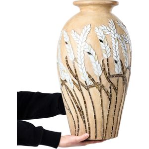 Beliani SINAMAR - Decoratieve vaas - Beige - Terracotta