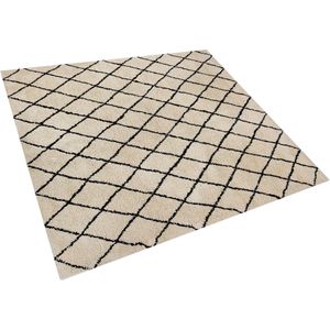 Beliani MIDYAT - Laagpolig vloerkleed - Beige - 200 x 200 cm - Polyester