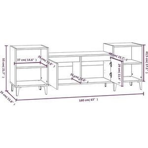 vidaXL-Tv-meubel-160x35x55-cm-bewerkt-hout-bruin-eikenkleur