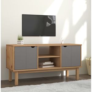vidaXL-Tv-meubel-OTTA-113,5x43x57-cm-massief-grenenhout-bruin-en-grijs