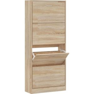 vidaXL-Schoenenkast-63x24x147-cm-bewerkt-hout-sonoma-eikenkleurig