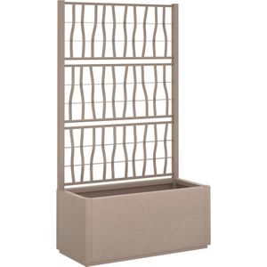 vidaXL - Plantenbak - met - latwerk - 80x36x140 - cm - polypropeen - lichtbruin