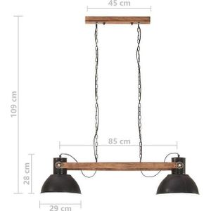 VidaXL Hanglamp industrieel 25 W E27 109 cm zwart