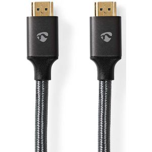 High Speed HDMI-kabel met Ethernet | HDMI-connector - HDMI-Connector | Gun Metal Grey | Gevlochten K