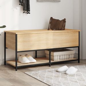 vidaXL-Opbergbankje-100x42,5x47-cm-bewerkt-hout-sonoma-eikenkleurig