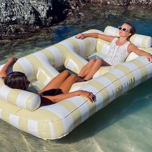 SunnyLife - Mango Bay - Luxe Drijvende hangmat - 2 personen - Mosterd
