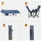 Niceey Veldbed - Stretcher - 150KG Draagkracht - Kampeerbed - Vouwbed - Campingbed Volwassenen - Ligbed - Opvouwbaar Bed - Reisbed - Blauw