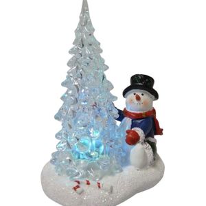 Buitengewoon de Boet - Kerstdorp Sneeuwpop bij Boom 14 cm