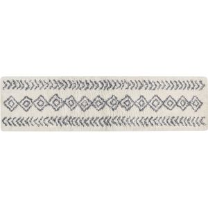 AYRUM - Shaggy tapijt - Beige/Grijs - 80 x 300 cm - Polypropyleen