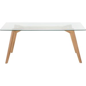 Beliani HUDSON - Eettafel - Lichte houtkleur - 90 x 180 cm - Veiligheidsglas