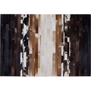DALYAN - Vloerkleed - Multicolor - 140 x 200 cm - Koeienhuid leer