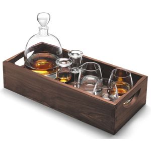 L.S.A. - Whisky Islay Connoiseur Set met Dienblad Set van 6 Stuks - Transparant / Glas