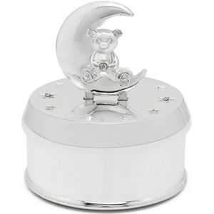 Zilverstad Music box Bear and moon silver colour