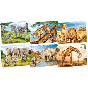 Goki Houten Mini Puzzel Wilde Dieren