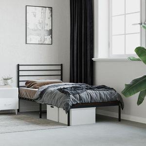 VidaXL Bedframe Hoofdbord Metaal Zwart 90x190 cm