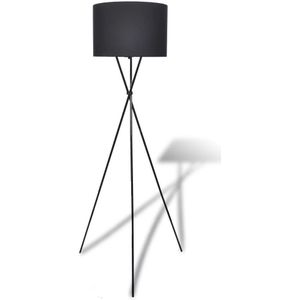 Lampenkap voor vloerlamp met hoge standaard zwart