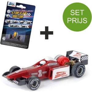 Darda Racebaan Auto Formule 1 - F1 Auto (Rood)+ Extra Stop & Go Motor