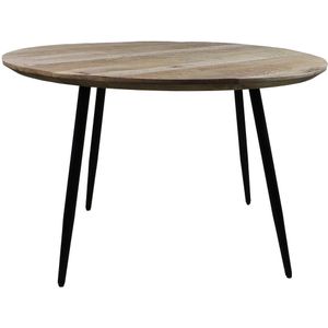 HSM Collection HSM Collection-Ronde Eettafel Bern-120x120x76-Naturel/Zwart-Mango/Metaal