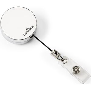 Durable badge reel - 80 cm - Zilver - 10 stuks