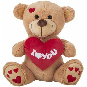 Knuffel I Love You Beer 55 cm Bruin