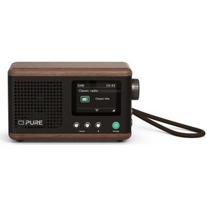 Pure Classic Mini Coffee Zwart/Walnoot, portabel DAB+ radio met Bluetooth