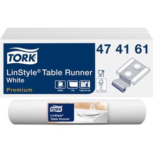 Tafelloper Tork LinStyle® duurzaam 1laags 120x40cm wit 474161 - 4 stuks