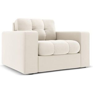 Micadoni  Fluwelen fauteuil "Justin"  1 zits - Licht beige