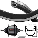 Kgs achterwiel 28 inch (622) ryde velg zwart nexus 8 rb en velgrem zwart