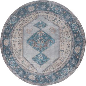 Veer Carpets Vloerkleed Karaca Blue 03 Rond ø120 cm