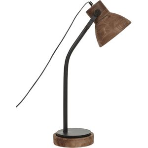 Beliani KOLAR - Bureaulamp - Donkere houtkleur - Mangohout