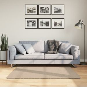 vidaXL-Vloerkleed-HUARTE-laagpolig-zacht-wasbaar-120x120cm-zandkleurig