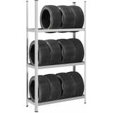 vidaXL - Bandenrek - 3-laagsx40x200 - cm - staal - zilverkleurig