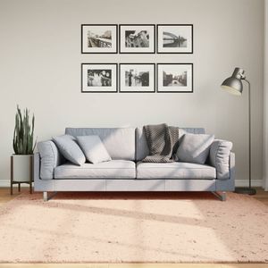 vidaXL-Vloerkleed-HUARTE-laagpolig-zacht-wasbaar-200x200-cm-roze