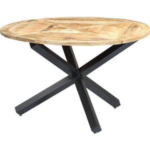 vidaXL - Eettafel - rond - 120x76 - cm - massief - mangohout