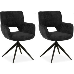 MX Sofa Eetkamer stoel Darwin - Antraciet (set van 2 stuks)