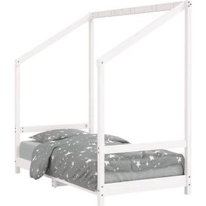 vidaXL - Kinderbedframe - 80x160 - cm - massief - grenenhout - wit