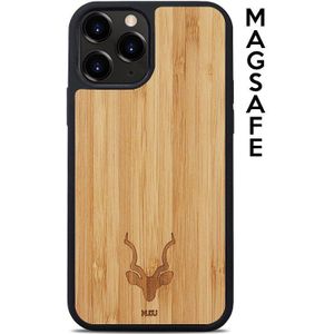Kudu iPhone 13 Pro Max hoesje case - Houten backcover - Handgemaakt en afgewerkt met duurzaam TPU -