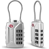 EverNeeds Kofferslot - TSA Slot - 4 Cijferig Hangslot - Cijferslot - Zilver - 2 Stuks