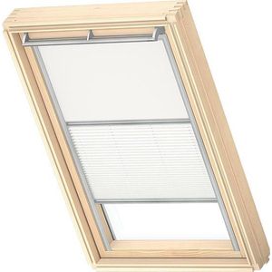 VELUX Origineel Verduisterend Rolgordijn Plus Pliss (DFD), Zilveren Kozijn, P10, 410, 3, Wit