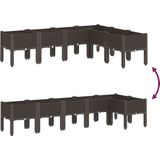 vidaXL - Plantenbak - met - poten - 160x120x42 - cm - polypropeen - bruin